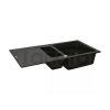 OLTENS Gravan zlewozmywak granitowy 1,5-komorowy z ociekaczem 100x50 cm czarny mat 72300300